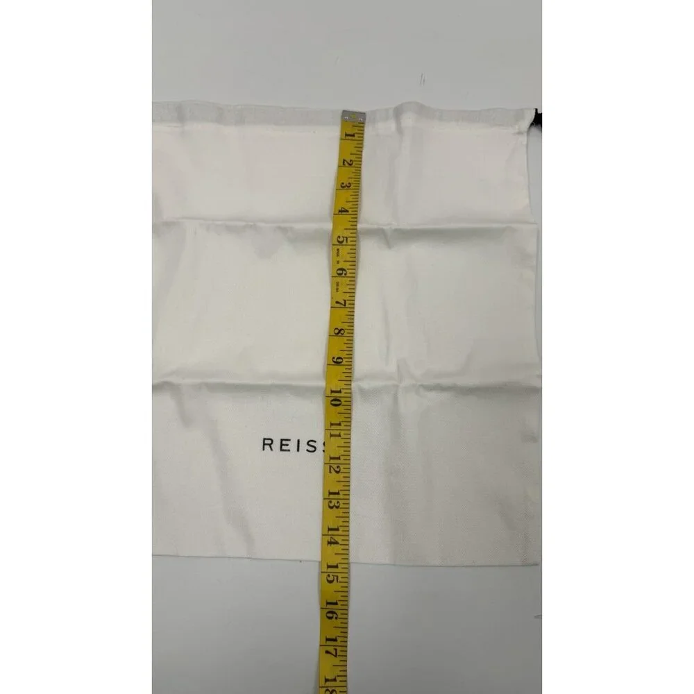 Reiss white cotton drawstring dust bag with brand logo New